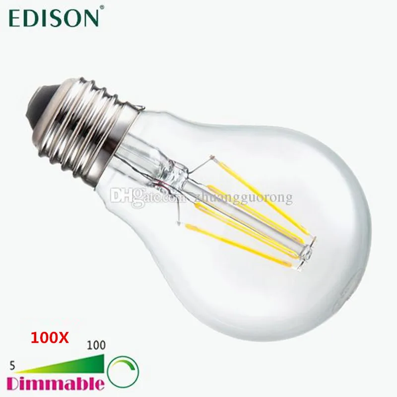 100x Dimmable Edison Cob Filament Globe Light E27 E26 Led 110 240v 4w 6w 8w Led Bulb Lamp Vs 60w 80w 100w Incandescent Bulbs Light Tin Light Blue Web Colorbulb E27 Aliexpress