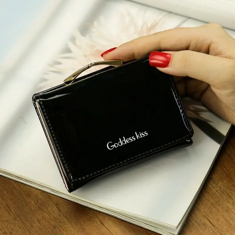 New Fashion Women Short Small Money Purse Laser Wallet Ladies PU Leather Folding Coin Card Holder Wallets