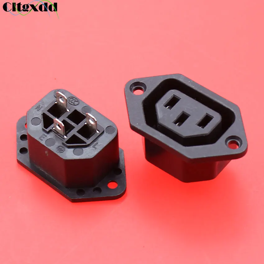 

cltgxdd 1pcs AC 10A 250V 3 pin power socket IEC C13 C14 Inline Plug Adapter Electrical power plug interface module SS-130A