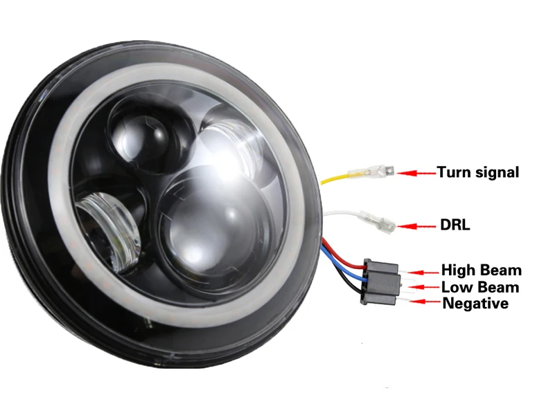 Мотоциклетный " светодиодный налобный светильник для мотоцикла DRL Angel eye+ 4,5" противотуманный светильник " кольцо для harley Heritage Softail Classic