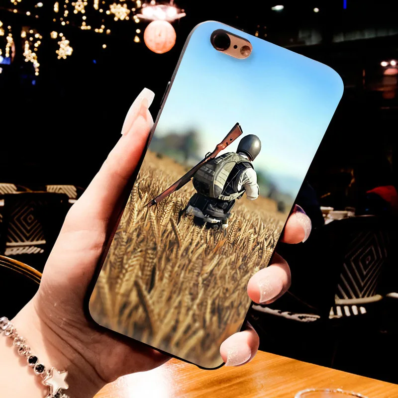 MaiYaCa pubg de lujo de calidad de silicona negra suave tpu funda de teléfono para iPhone 8 7 6 S Plus XS XR XS MAX 10 5 5S caso Coque funda