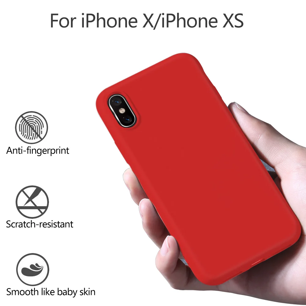 Жидкий силиконовый чехол X Level для iPhone XS MAX Оригинальная мягкая на ощупь Задняя