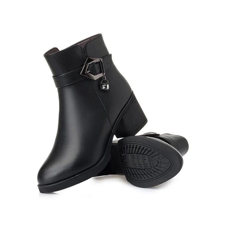 Taille Noir Laine Chaudes Épais Plate Alishinrey 35 Chaud Véritable Nouveau D'hiver 2018 Cuir En Bottes Neige 43 forme Femmes 4AfZq
