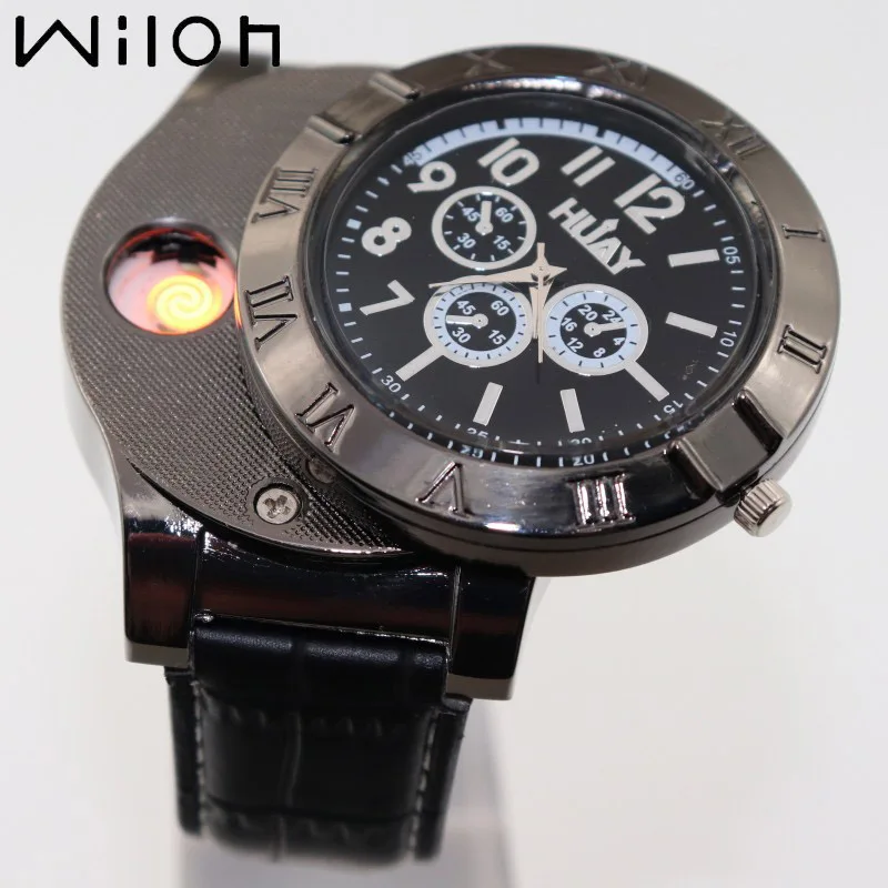 new Lighter Watches for men Quartz Watch Flameless Cigarette lighter