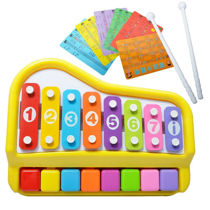 

Child Knocking On The Piano Infant Baby Beat Plastic Musical Toys Pull Octave Xiaoqin Educational Toys For Children