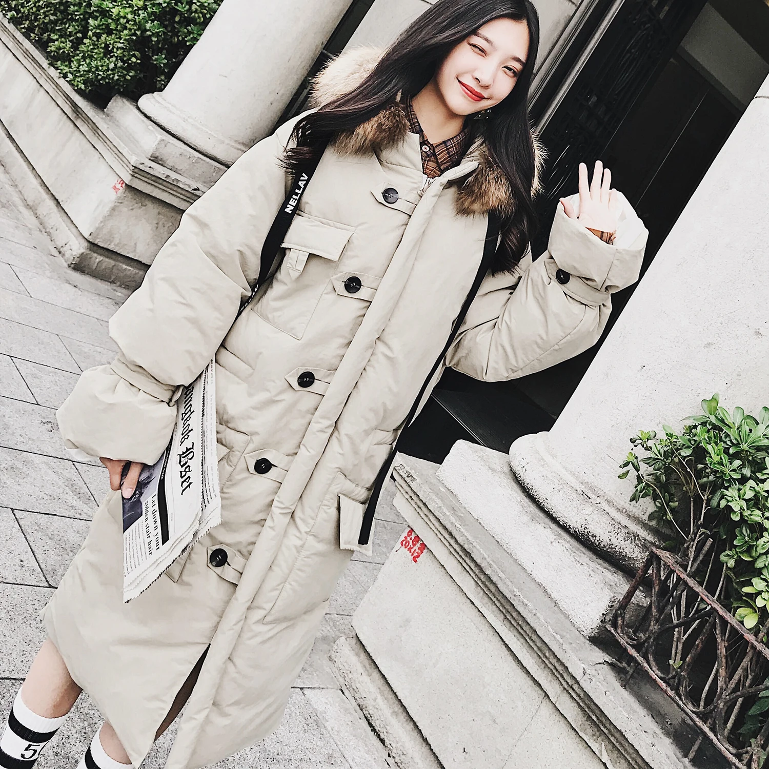 Ayunsue Grande Taille Manteau Femaleparkas Femmes Coton Matelassé Veste Down Tendance Ouatinée D'hiver Nouveau Lx2174 À Femme Capuchon 2019 beige Long Orange TrxwOTqa4