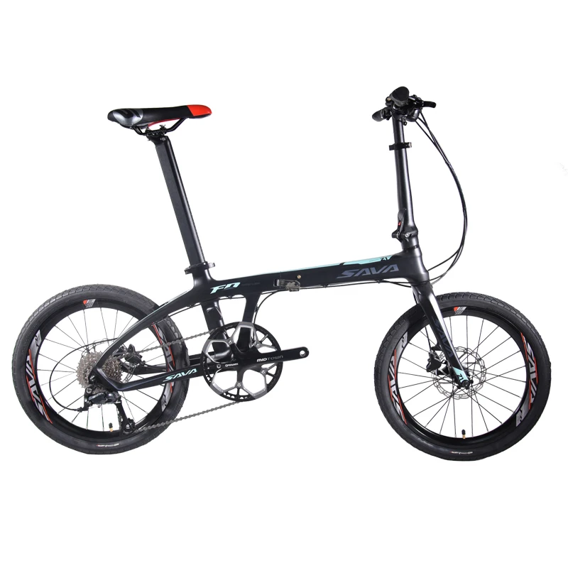 Sale SAVA Folding Bike 20 inch Folding Bicycle Ultralight Carbon folding Bike Frame 20 mini bike 9 Speed Bike Portable Small Bicycle 2