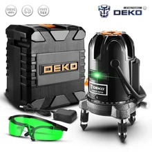 DEKO 5 Line 6 Points лазерный уровень Горизонтальный Вертикальный красный/зеленый лазерный уровень 360 градусов Регулировка внутри/снаружи с приемником