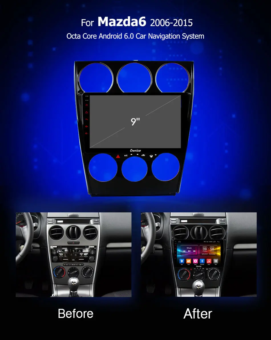 Ownice C500 + G10 Android 8 1 Автомобильный DVD плеер для Mazda 6 Ruiyi 2006 2007 2008 2009 2010 2015 gps навигации