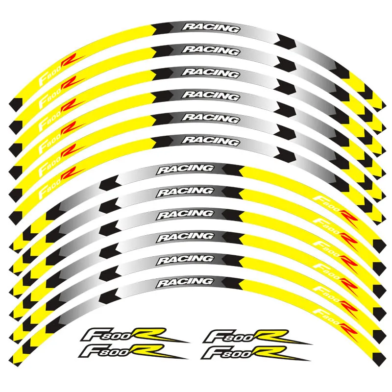Высокое качество мотоцикл наклейка для колес 7 Стильная обувь шин наклейки на обод колеса светоотражающий водонепроницаемый Стикеры для BMW F800R