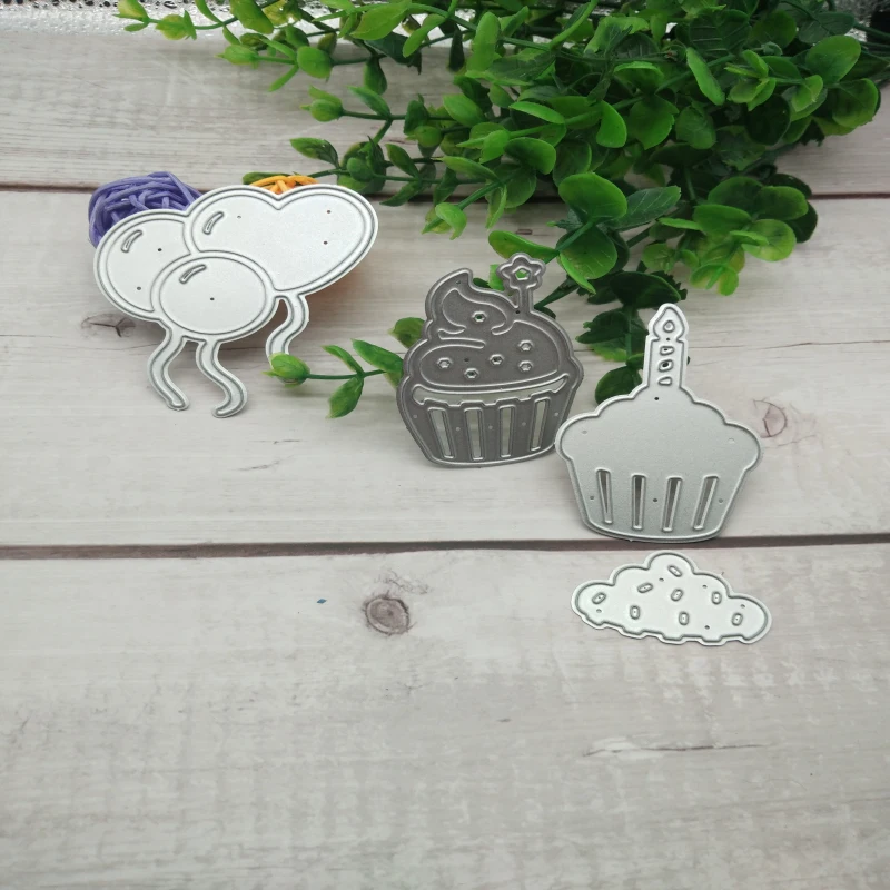 

Birthday Cake Balloon Metal Cutting Dies for DIY Scrapbooking Paper Cards Embossing Paper Craft Birthday Stamps Dies New
