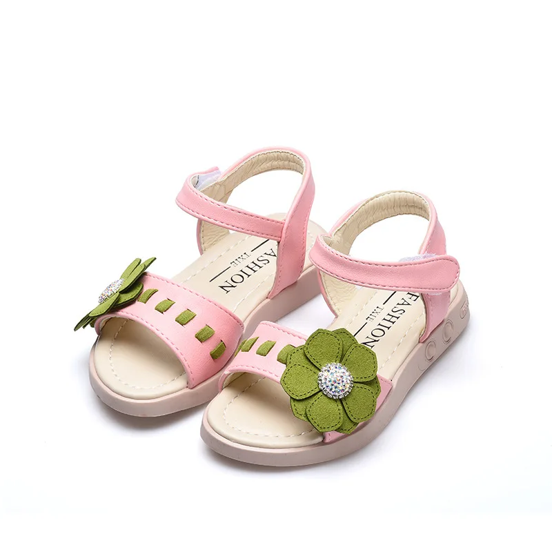 Сандалии для девочек Дети Принцесса Обувь с цветком летние пляжные Сандалии для девочек модная детская обувь для девочек