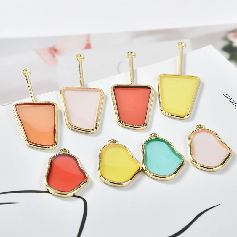 

Transparent geometric alloy irregular pendant diy handmade earrings ear nail ear Clip Jewelry Material Accessories