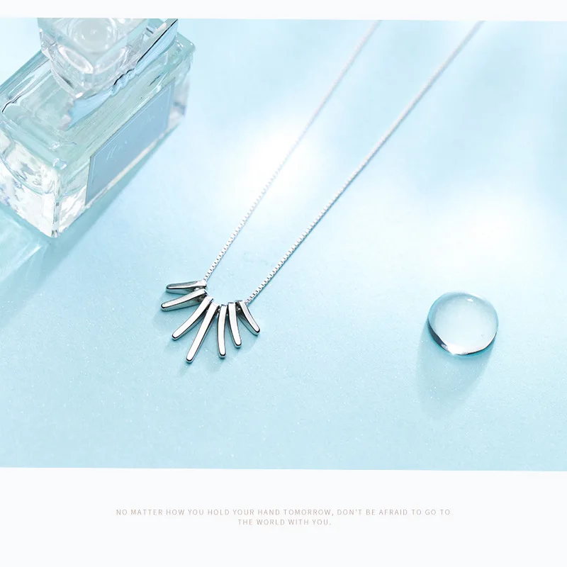 RYOUCUTE Настоящее чистое серебро 925 пробы ювелирные изделия Длинная цепочка колье геометрические ожерелья для женщин Подарки ошейник