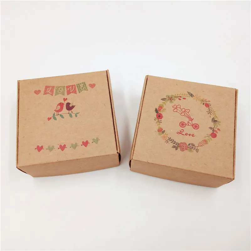 

Free Shipping 65*65*30mm Kraft Paper Aircraft Product Packing Boxes Lovely Handmade Wedding Gifts Box Paper Cardboard Candy Box