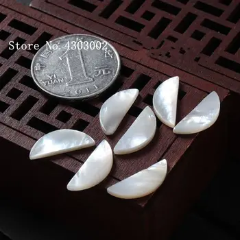 

100pcs/lot 6.5x17mm Wholesale Natural Half Moon Mother of Pearl shell for DIY Jewelry White Moon MOP Pearl shell