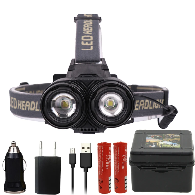 

Z20 LED XM-L2 U2 Headlight Camping Light 8000LM LED Headlamp Zoom head flashlight torch rechargeable light Head Lamp