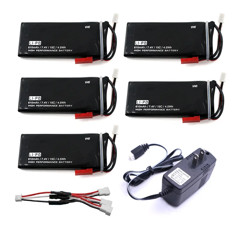 5 шт. Hubsan X4 батареи H502S RC 610 мАч lipo 7.4 В Радиоуправляемый Дрон Батарея 15C 4.5Wha и UL