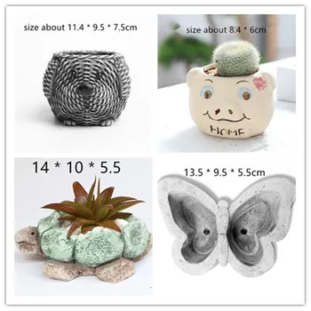 

Animal Shape 3D Concrete planter pot silicone molds Garden Desktop Decorating flowerpot Vase Mold DIY Cement Mould
