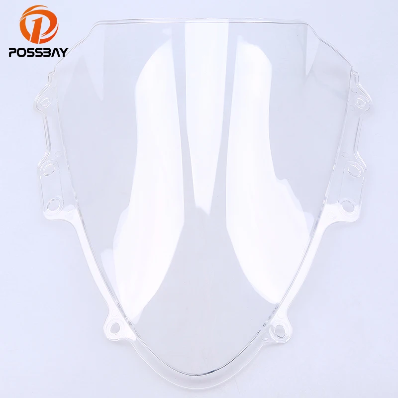 

POSSBAY Black/Clear Motorcycle Windshield for Suzuki GSXR 600 GSXR 750 K4 2004-2005 K4 Scooter Windscreen Wind Deflector