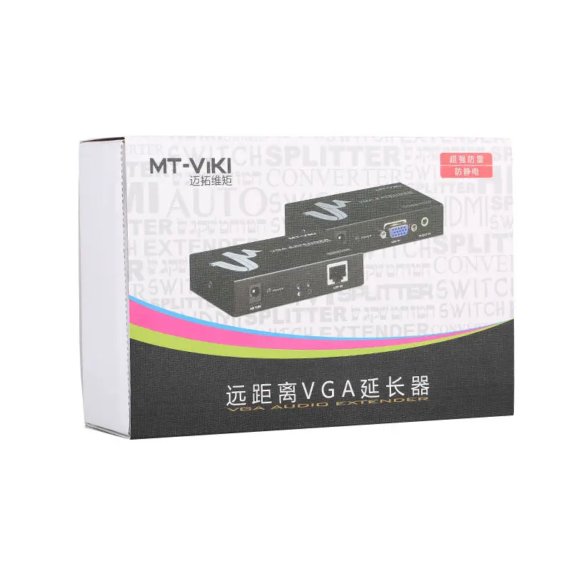 MT Viki VGA удлинитель 200 м HD Видео 3 5 мм аудио ретранслятор по UTP RJ45 CAT5e/6 LAN кабель