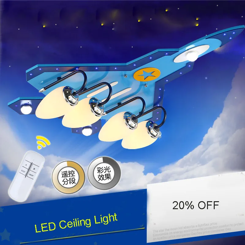 Modern creative cartoon airplane lamp boys room lamp led ceiling lightskid light AC220-240V