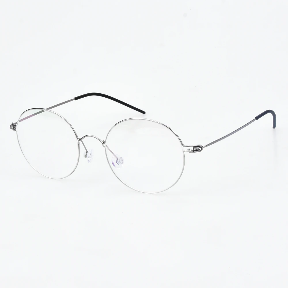 Ретро Круглые титановые очки, оправа для мужчин, без винта, бизнес очки для близорукости, оптические очки по рецепту, Брендовые очки