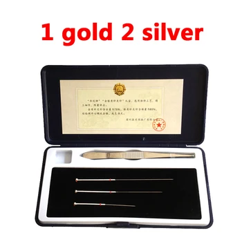 

Gold acupuncture needle 1 gold and 2 silver