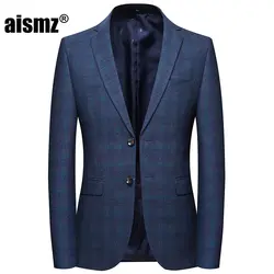 Aismz для мужчин Блейзер Casaco Masculino Hombre Slim Fit бизнес повседневное Весна Осень Зима s пиджаки для женщин куртка Vete t Homme 2018