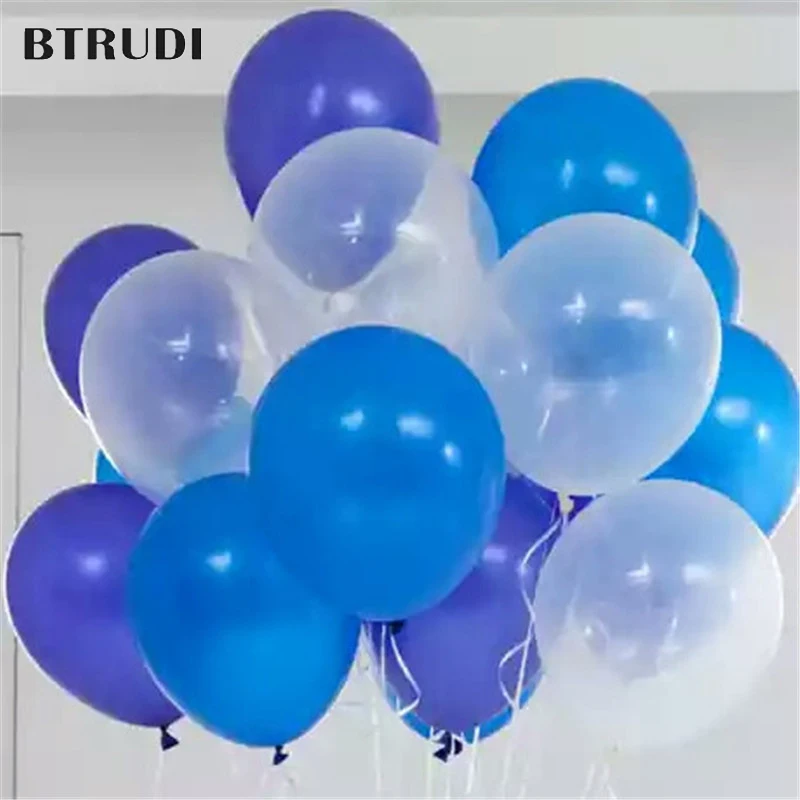 

50 pcs/lot 12 inch 2.8g Latex Helium Round balloons Thick Pearl blue light blue transparent wedding balloons party decoration