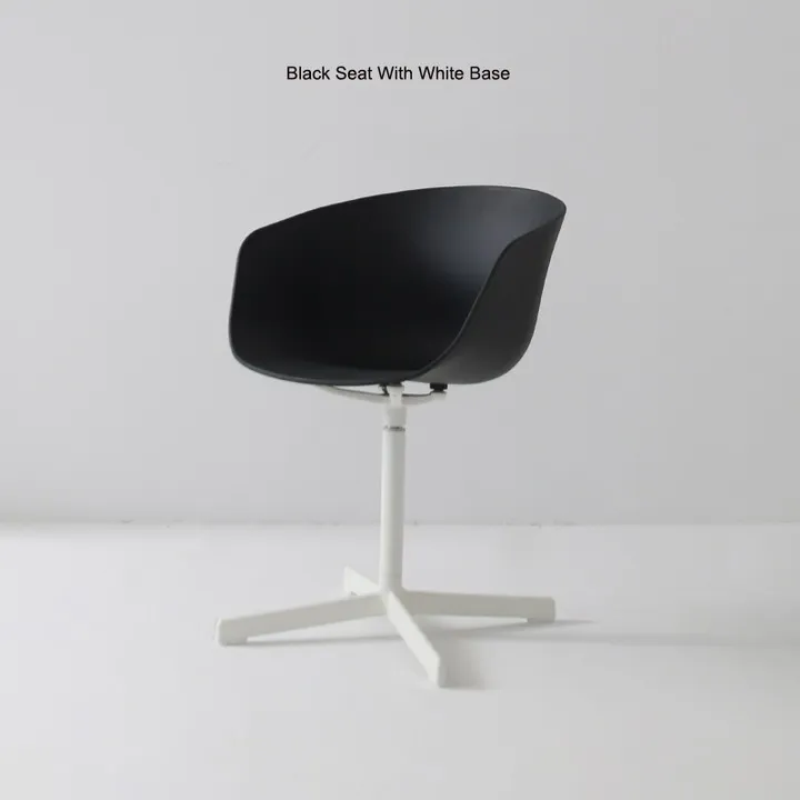 Black ST White Base Современный классический дизайн модный Ins скандинавский Лофт металлический алюминиевый основание мягкий цвет поворотный офисный кабинет компьютер обеденный подлокотник стул 1 шт - Цвет: Black ST White Base