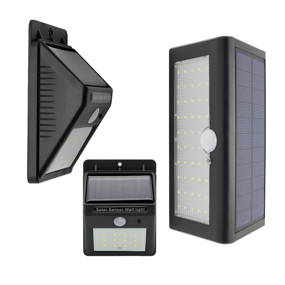 

New Solar Light 8/12/20/45/48 LED Outdoor Wall Lamp PIR Motion Sensor Detector Garden Street Sconces Lighting