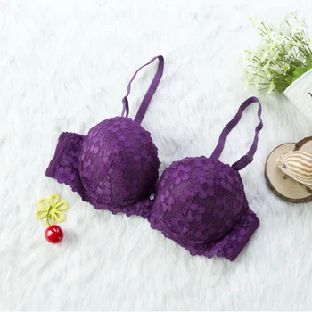 

Small chest gather adjustable thick cup sexy lace underwear free shipping new spring and summer 2016