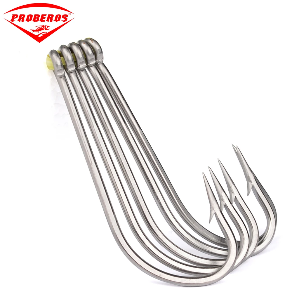20pcs/lot Stainless Steel Fishing Hook 1/0 6/0 Jig Hook Hand grinding
