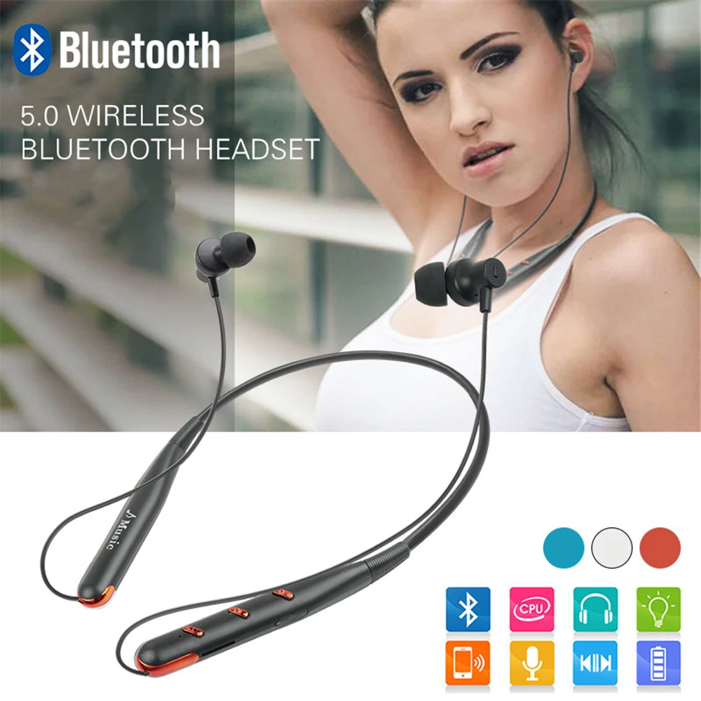 Sports wireless earphones Bluetooth Earphone Neck Bluetooth Headset 5.0