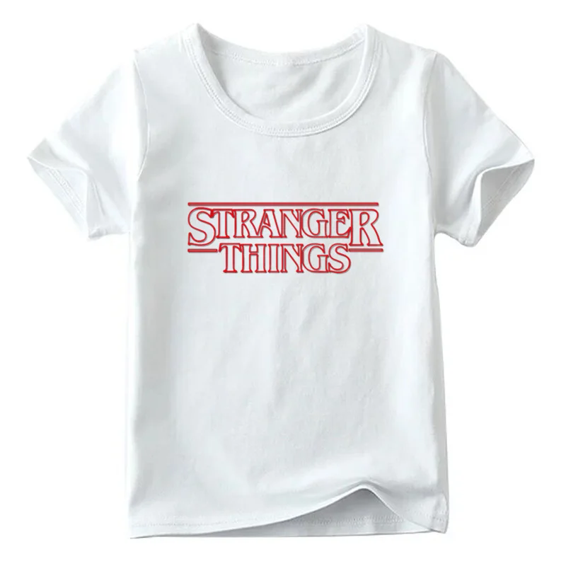 Футболка с принтом «странные вещи» для мальчиков и девочек, детские летние повседневные белые топы, Забавная детская футболка, ooo2421