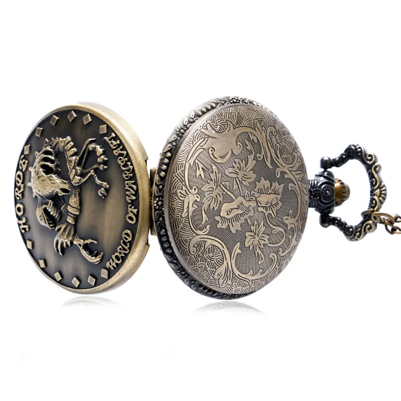 WORLD OF WARCRAFT, бронзовые кварцевые карманные часы с подвеской в виде черепа, винтажные мужские и женские часы, подарки