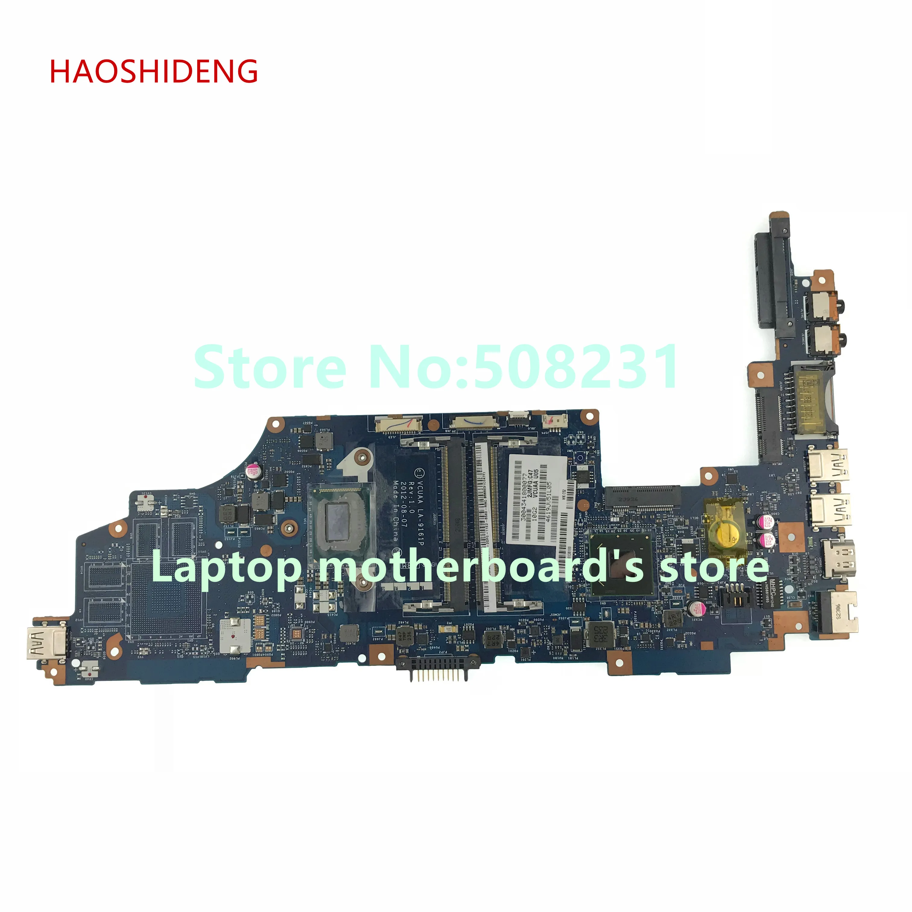 

HAOSHIDENG K000136100 VCUAA LA-9161P For Toshiba Satellite U900 U940 laptop motherboard with SR0N8 I5-3317,fully Tested