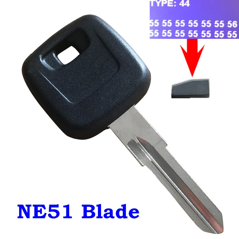 Транспондерный чип ключ зажигания неразрезанное лезвие пустая вставка с ID48 чип ID44 чип для Volvo XC90 XC70 V70 S80 S60 S90 V90 S70 C70