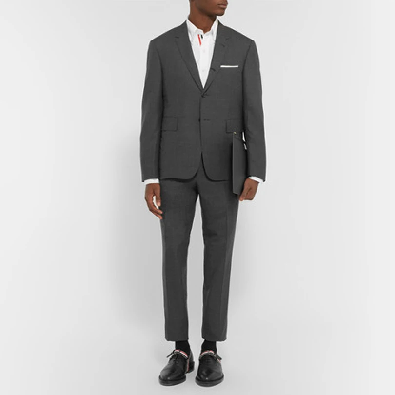 Костюм homme, деловой костюм, комплект из двух предметов в джентльменском стиле, с угловыми лацканами, однобортный деловой костюм с тремя карманами