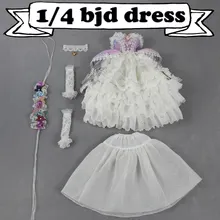 Forturn days только для 1/4 bjd 45 см кукла фиолетовое розовое платье цветок повязка на голову ожерелье Лолита Принцесса костюм одежда Белое кружево