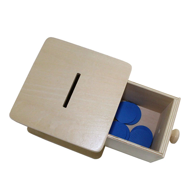 Montessori infant Toy Baby Wood Coin Box Piggy Bank Learning Educational Preschool Training Brinquedos Juguets 24 months toys
