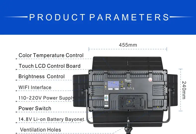 Falcon Eyes светодиодный светильник для фотосъемки ing 100 Вт двухцветный Диммируемый ЖК-студийная Панель Светодиодный светильник для видеосъемки с Чехол LP-2005TD комплект