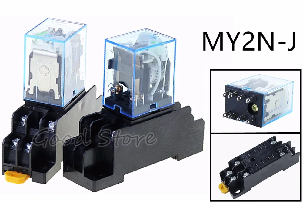 

MY2NJ MY2P HH52P AC 12V 24V 110V 220V coil general purpose DPDT micro mini relay with socket base