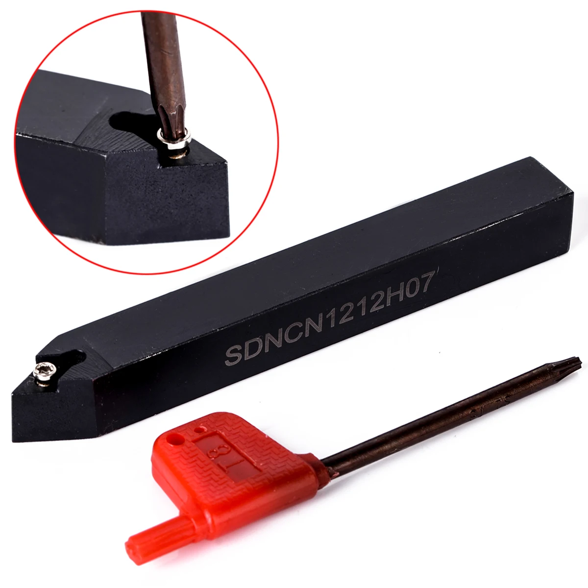 10pcs DCMT070204 Carbide Insert + 4pcs 12mm Lathe Boring Bar + 4pcs Wrench Practical CNC Turning Tool