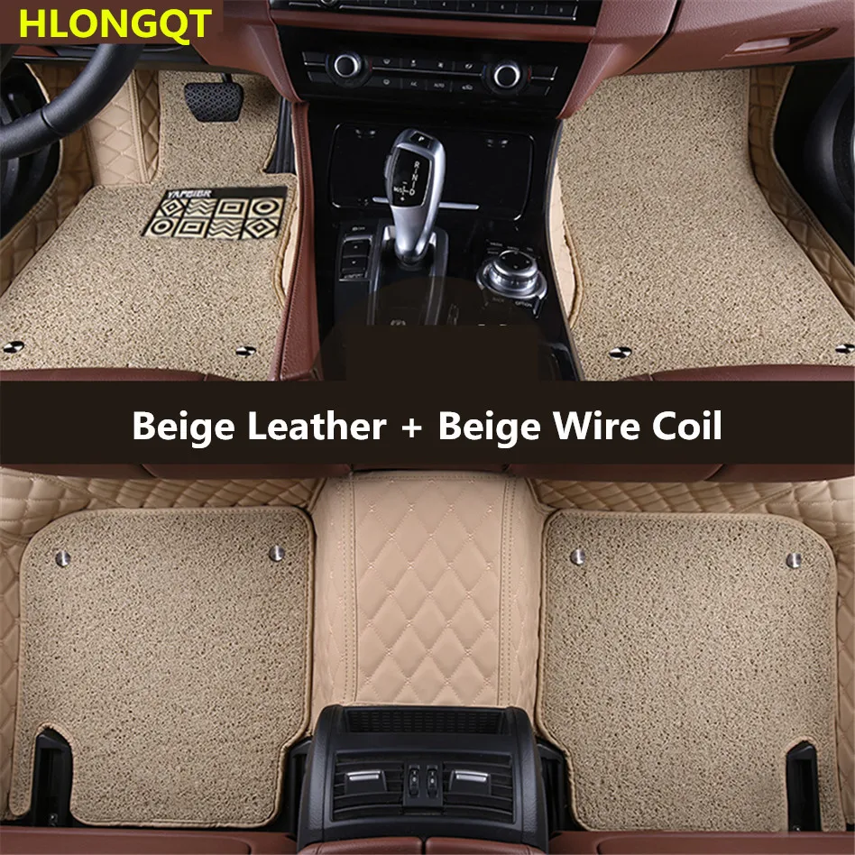 

HLONGQT Auto Floor Mats For Ford FOCUS 2015.2016.2017.2018 Foot Step Mat High Quality Embroidery Leather Wire coil 2 Layer