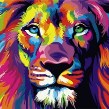 Безрамное картина Лев DIY живопись по номерам современные стены книги искусству расписанную живопись маслом на холсте для домашний декор