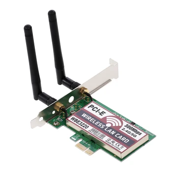 

2.4GHz/5GHz 300Mbps Wireless Wifi LAN Network PCI-E X1 Connector Adapter Card with High-gain Antennas for Desktop Windows System