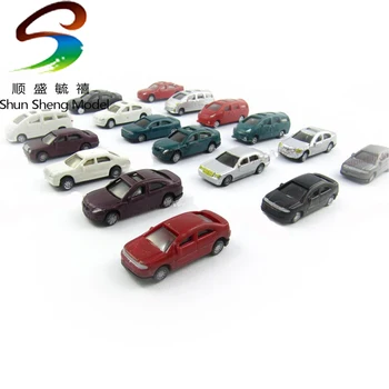 

100pcs model plastic mini color car scale 1/100 for layout train
