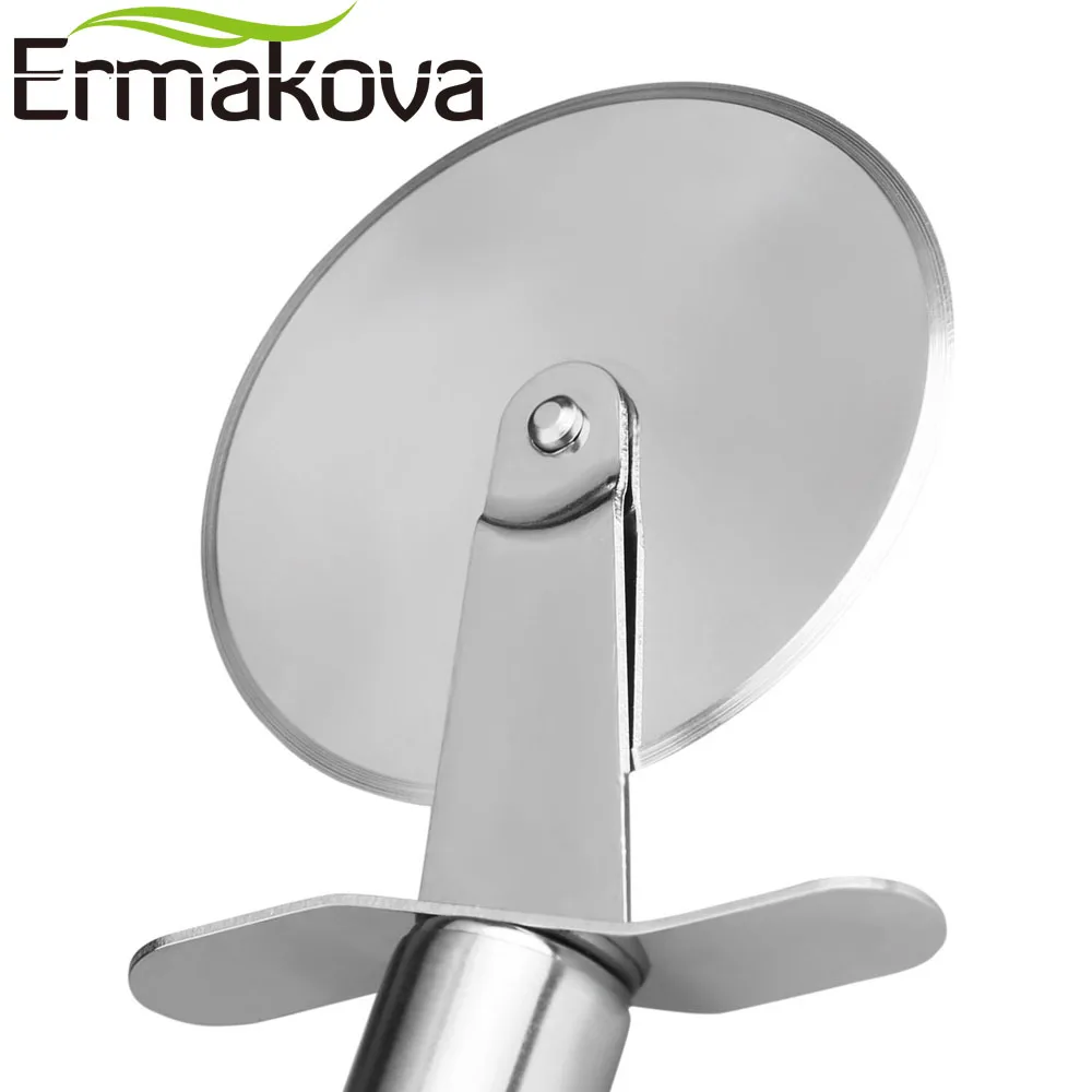 ERMAKOVA Pizza Cutter Stainless Steel Pizza Knife Cake Bread Pies Round Knife Cutter Pizza Tool Pizza Wheels Cooking Tool
